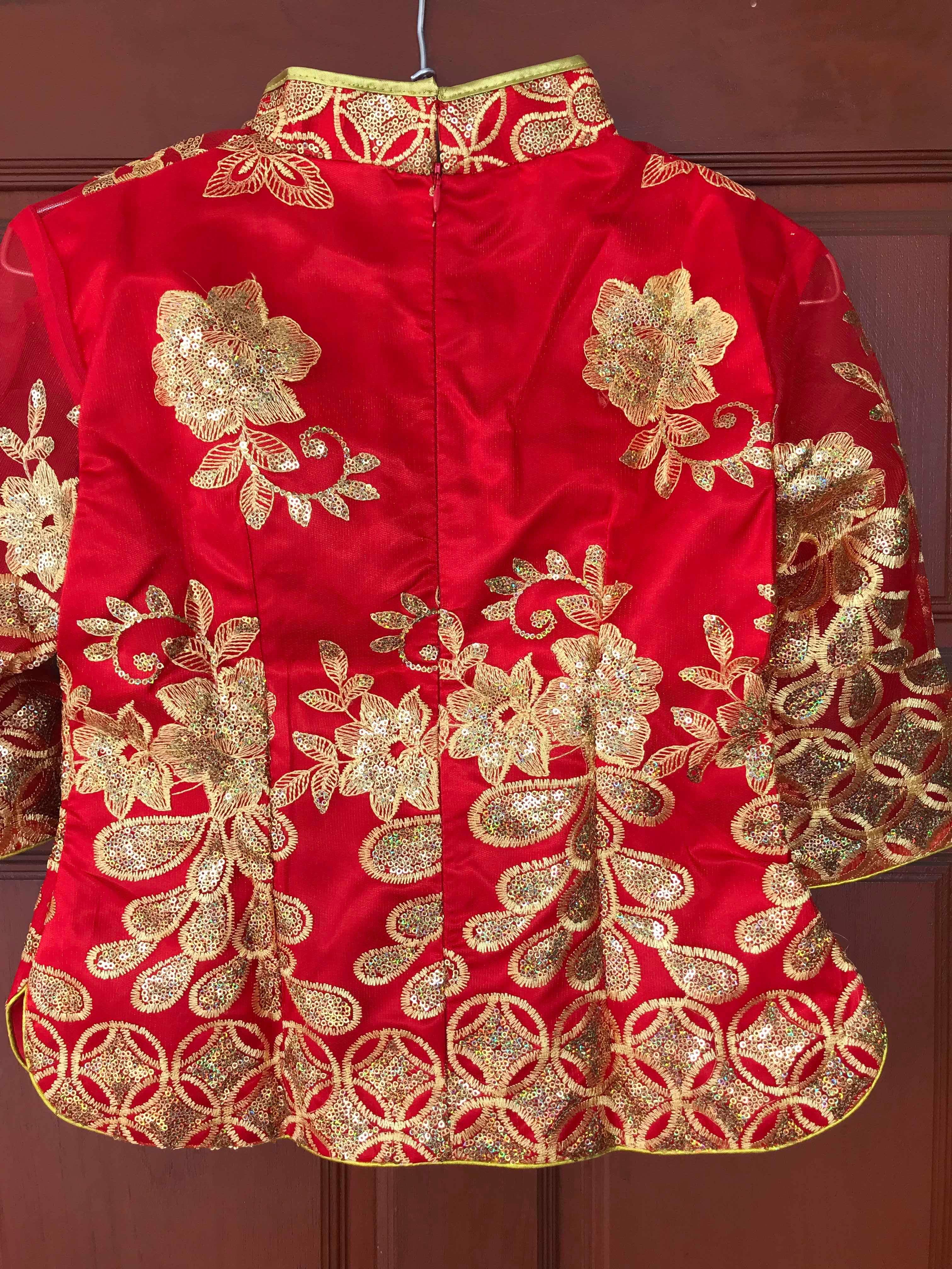 ชุดเจ้าสาวสีแดง รหัส WED#1# 165 สินค้าพร้อมส่ง