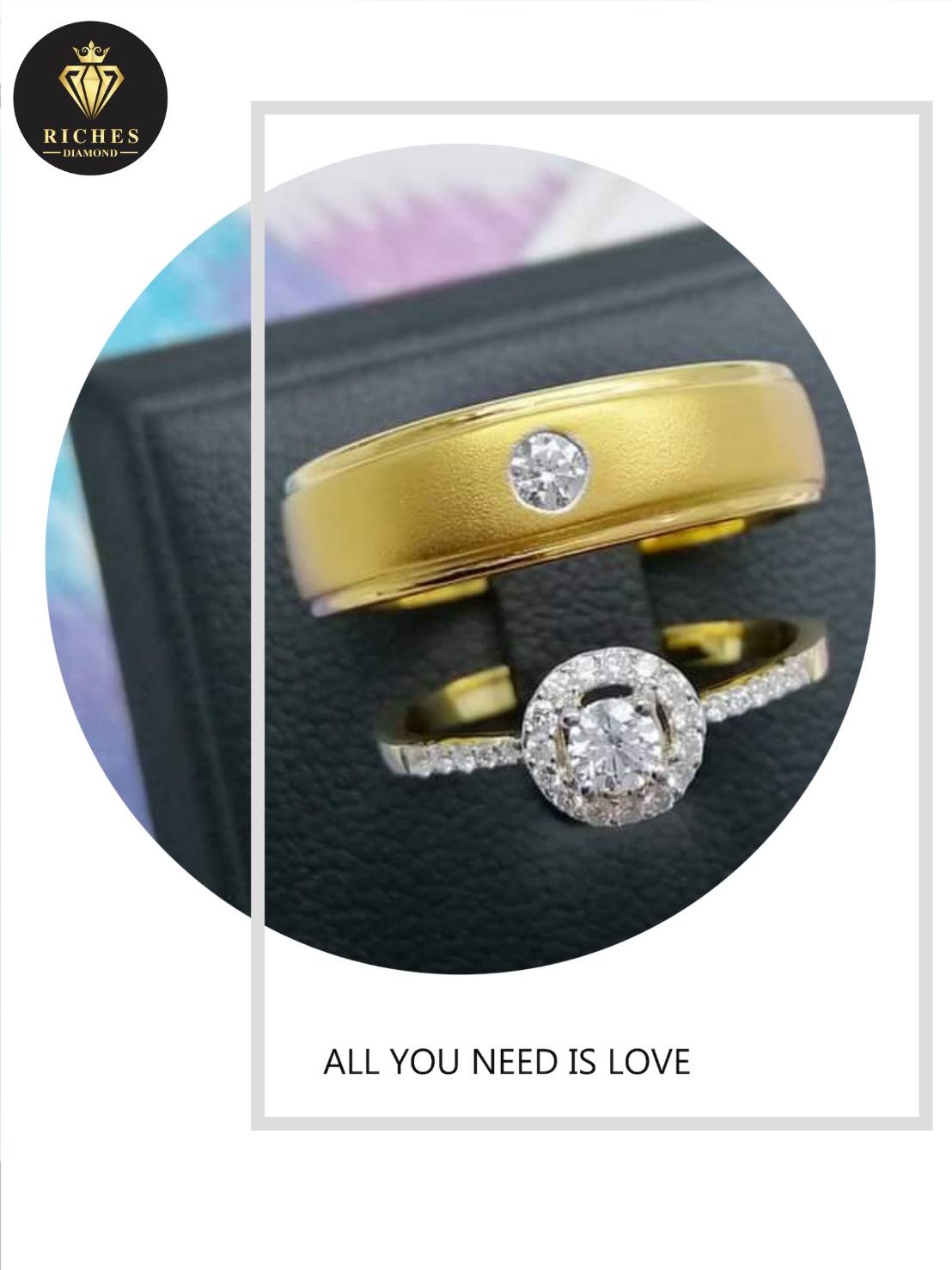 แหวนคู่ประดับเพชรแท้รวม 0.30 cts