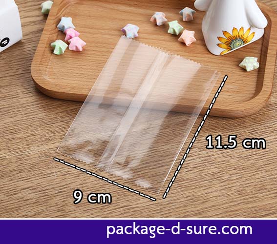ถุงซีลกลาง ขอบหยัก 9x11.5 เนื้อใส แพ็ค 100 ใบ