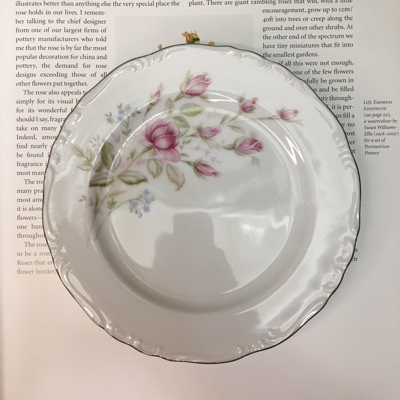 จานแบ่งใส่ขนม แบรนด์ NC ลายดอกไม้สีชมพู ขอบเงิน มีจำนวน 4 ใบ