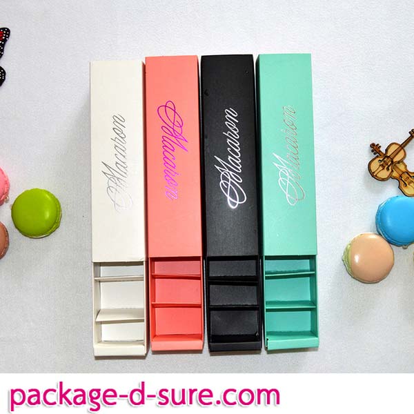 โปรโมชั่น//กล่องมาการอง 6 ชิ้น 5.4x20.5x5.3 สีเขียวมิ้นต์ ลายเซ็นต์ macaron