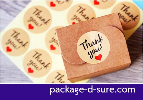 สติกเกอร์ THANK YOU วงกลมคราฟ แพ็ค 5 แผ่น 60 ดวง