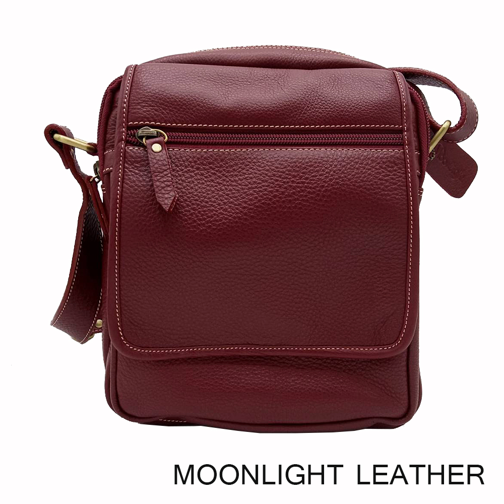 กระเป๋าสะพายหนังแท้ ทำจากหนังวัว สำหรับผู้หญิง รุ่น Maxell สีแดง แบรนด์ Moonlight ใส่ของจุใจ พร้อมถุงกันฝุ่น ประกัน 1 ปี