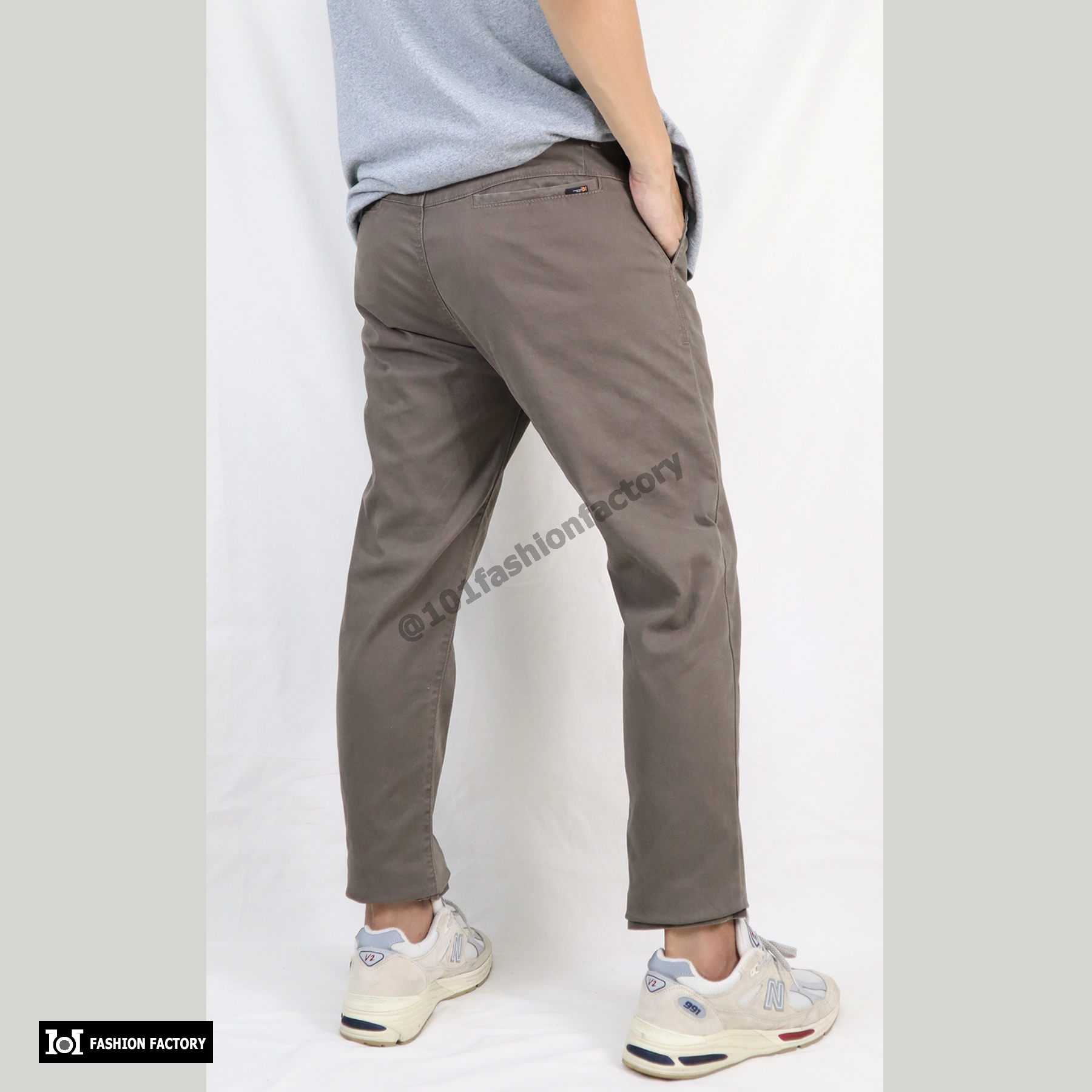 กางเกงขาเต่อ No.694/3 แฟชั่น9ส่วนชิโน่ ผ้าคอตตอนพรีนสกรีนยืด สีโอวัลติน | US101