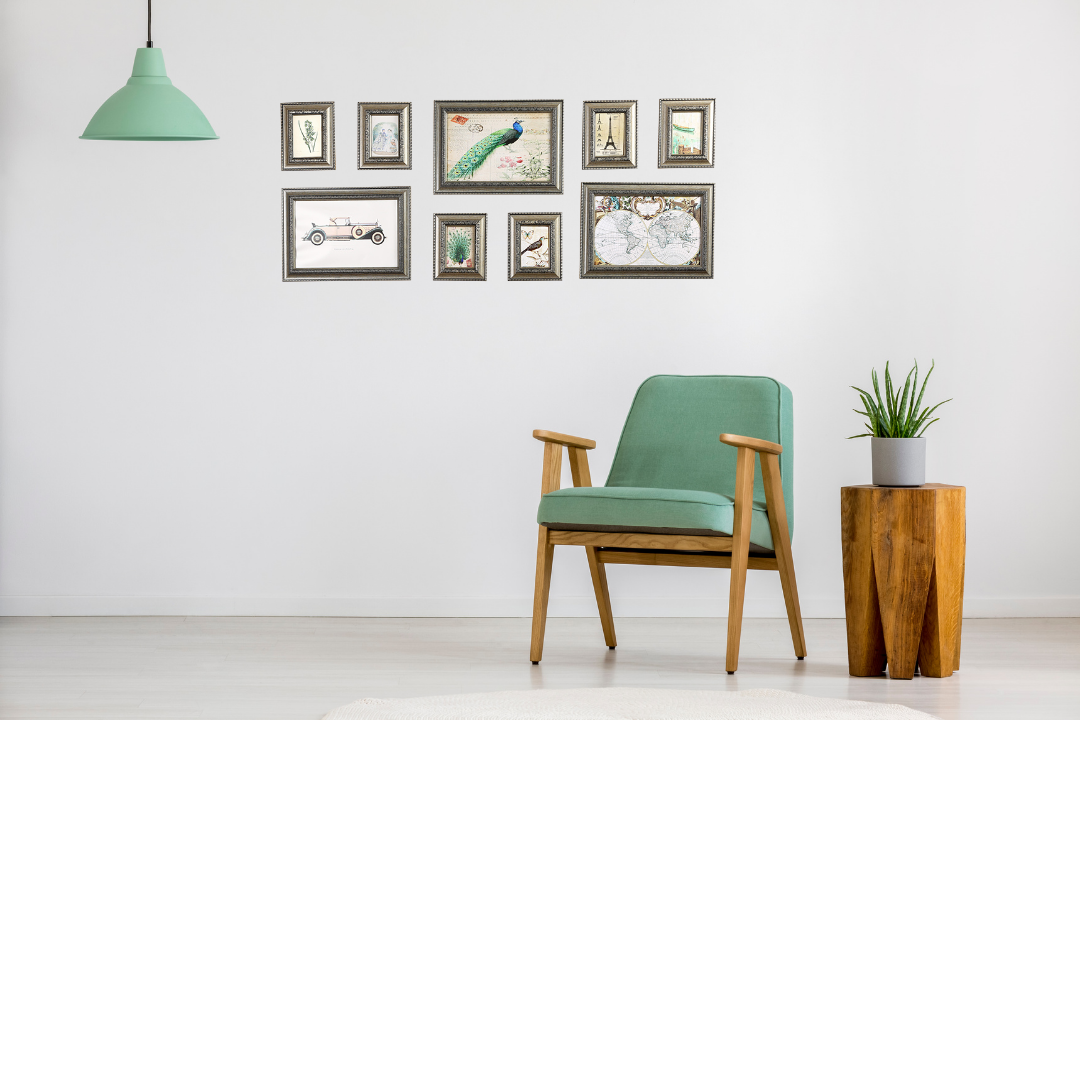 ชุดกรอบรูปติดผนัง Classic (Silver) กรอบรูป 9 ชิ้น พร้อมรูปภาพตามแบบและวัสดุติดตั้ง