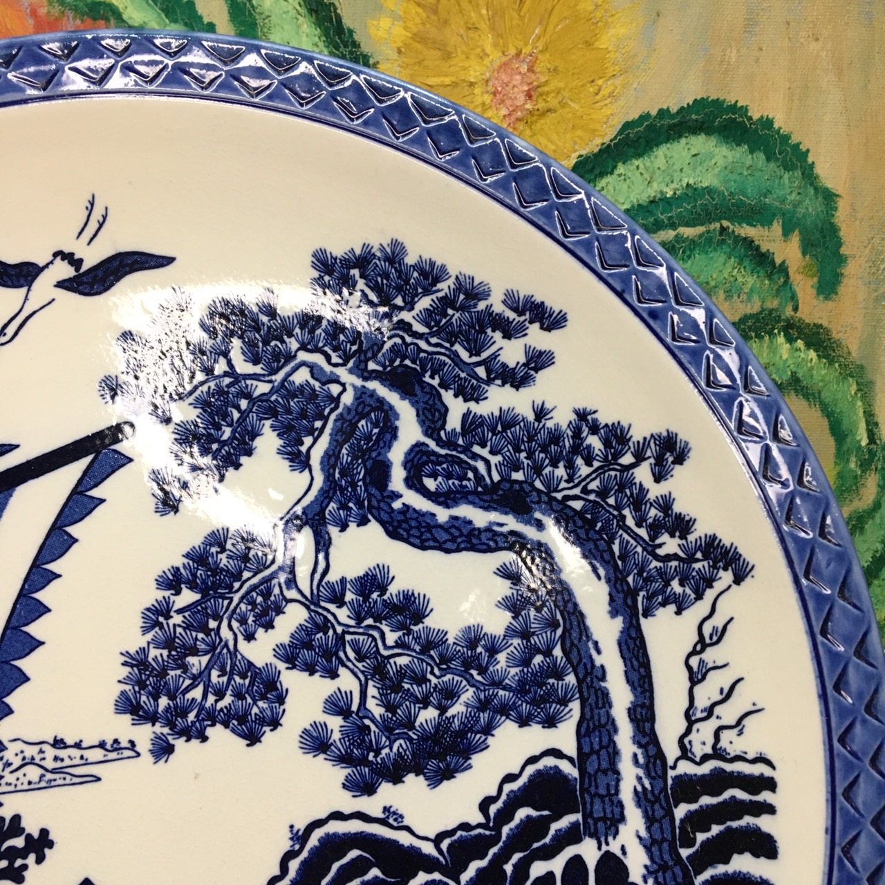 จานลายคราม Blue&white ลายมงคลญี่ปุ่น