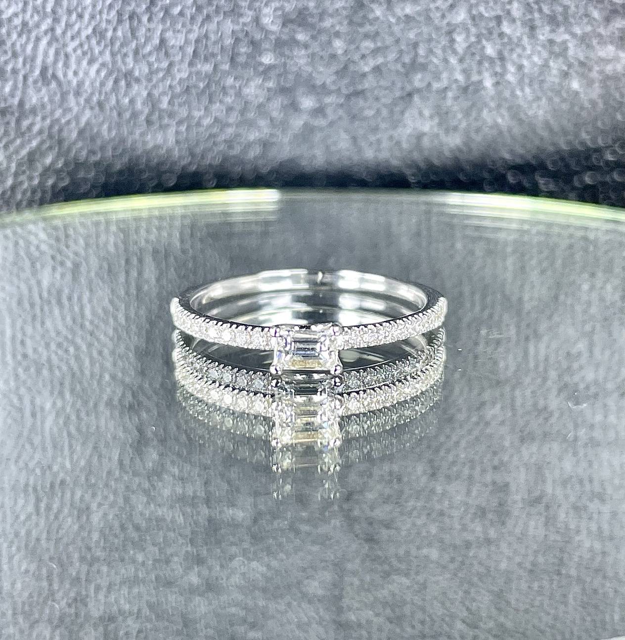 แหวนเพชรแถวเรียงน้ำหนักรวม 0.92 cts SET 4 วง