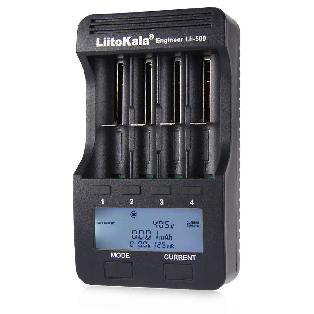 เครื่องชาร์จถ่าน Lii-500 แบบ 4 ก้อนพร้อมหน้าจอแสดงสถานะ