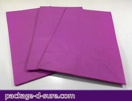 ถุงกระดาษสีแบบฐานตั้ง ไม่มีหูหิ้ว ไซส์เล็ก 23*12*8 สีม่วง