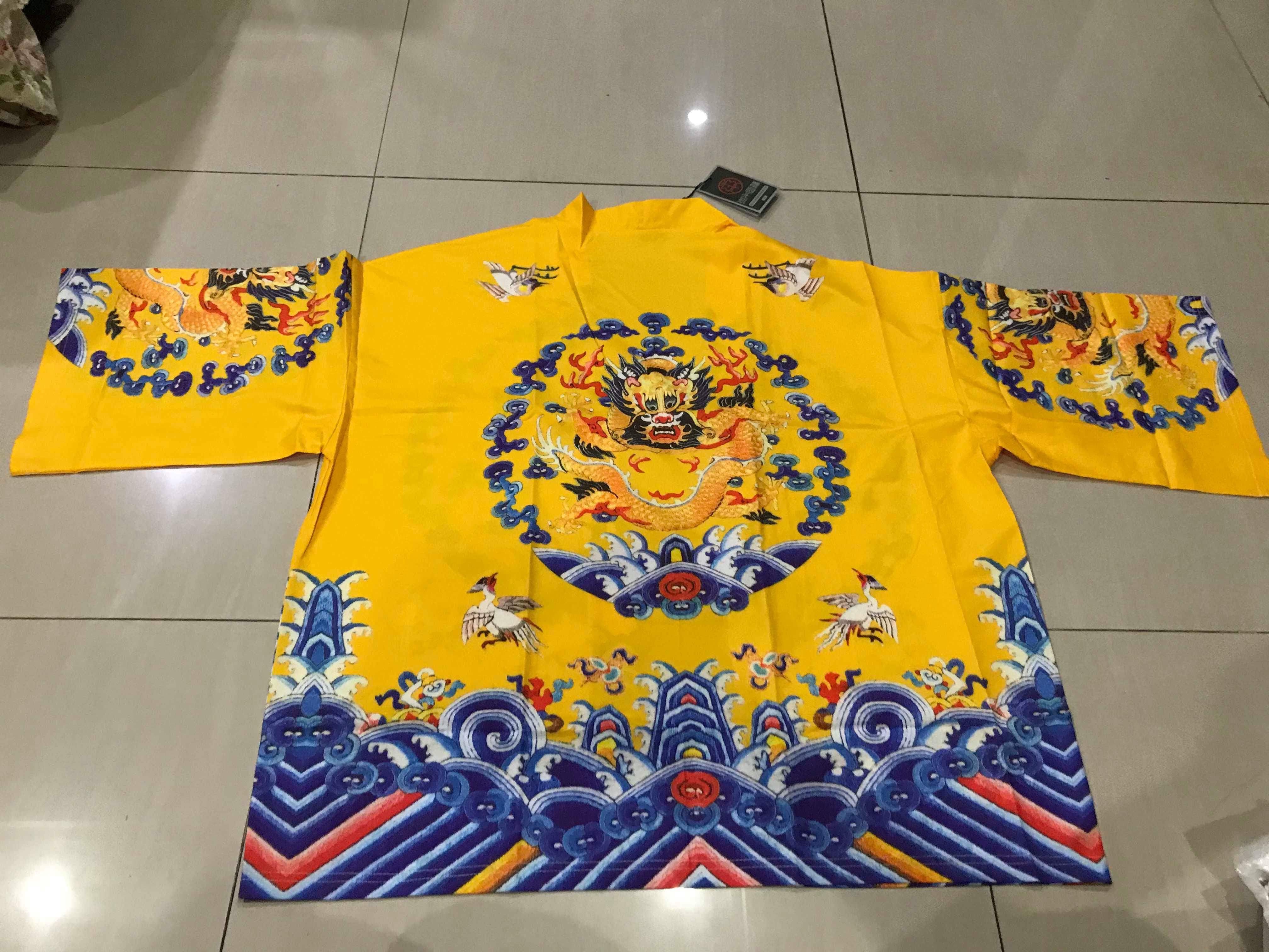 เสื้อแจ๊คเก็ตสีเหลืองลายมังกร รหัส HOT 64