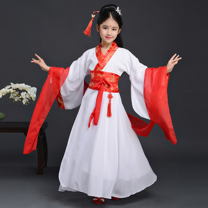 ชุดจีนราชวงศ์ฮั่น สีขาวแดง รหัส NR38
