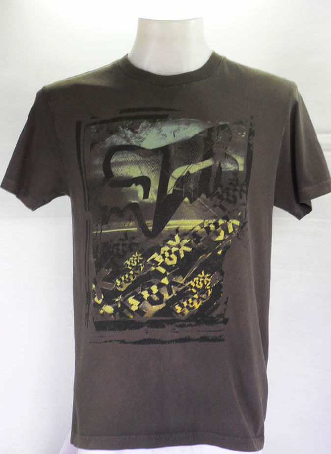 เสื้อยืด FOX สีน้ำตาล ไซส์ M รอบอก 40 นิ้ว