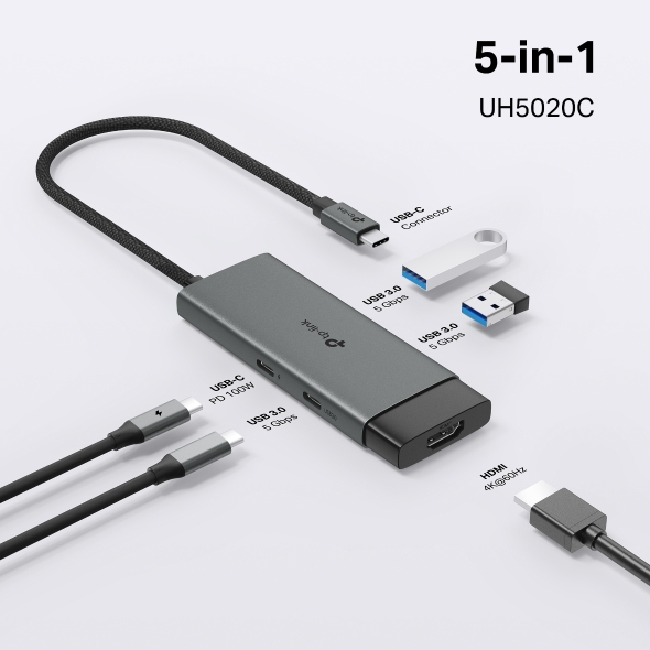 UH5020C USB Type-C 5 in 1 Hub