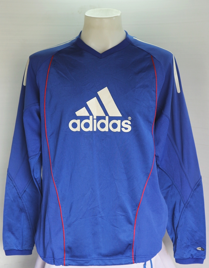 เสื้อแขนยาว ADIDAS สีน้ำเงินคลิบแดง ไซส์ XL รอบอก 46 นิ้ว