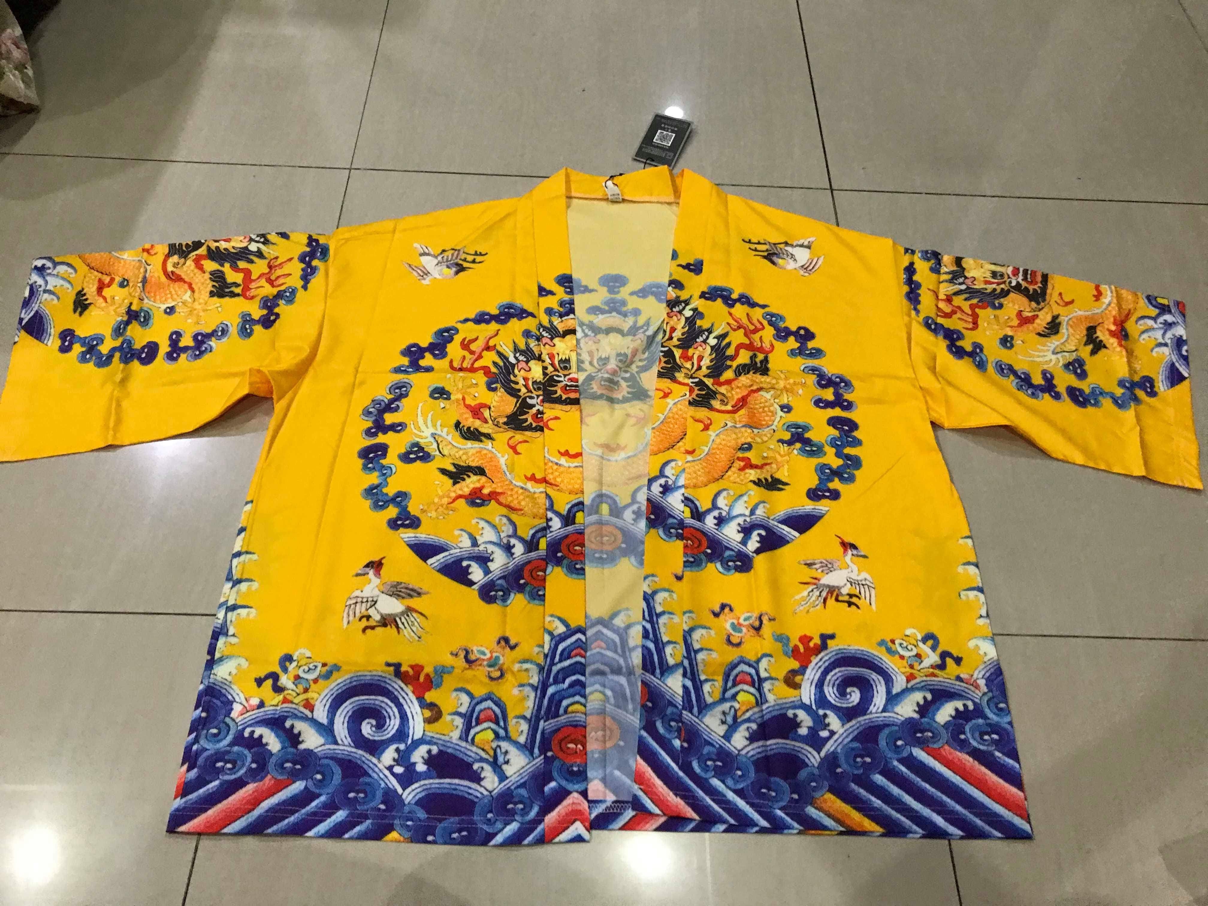 เสื้อแจ๊คเก็ตสีเหลืองลายมังกร รหัส HOT 64