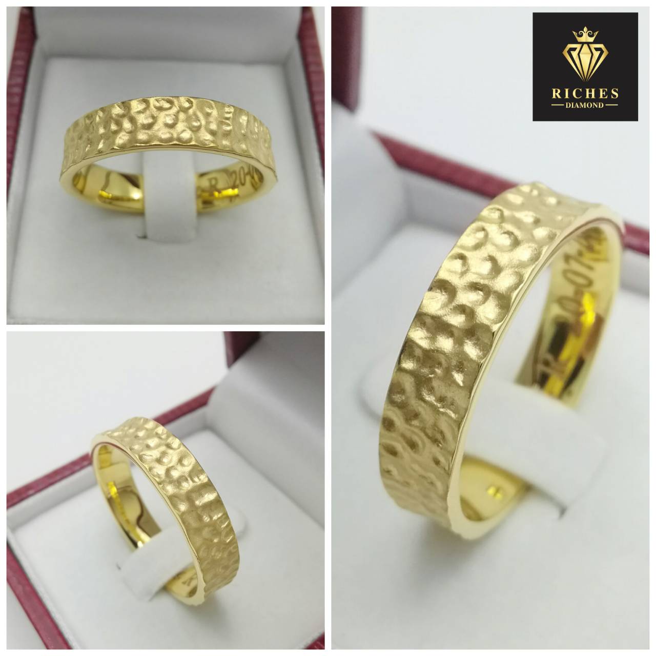 แหวนทองคำแท้ผู้ชาย Hammered Ring