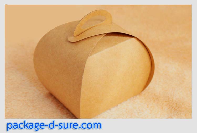 กล่องหูหิ้ว ทรงโดม เปิดบน 2 ด้าน 9x7.5x10 กระดาษคราฟ