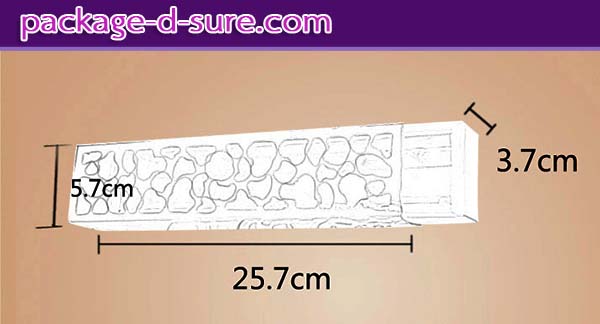 โปรโมชั่น//กล่องมาการองยาว แยก 2 ชิ้น ลายฉลุ 5.7x25.7x3.7 สีทอง