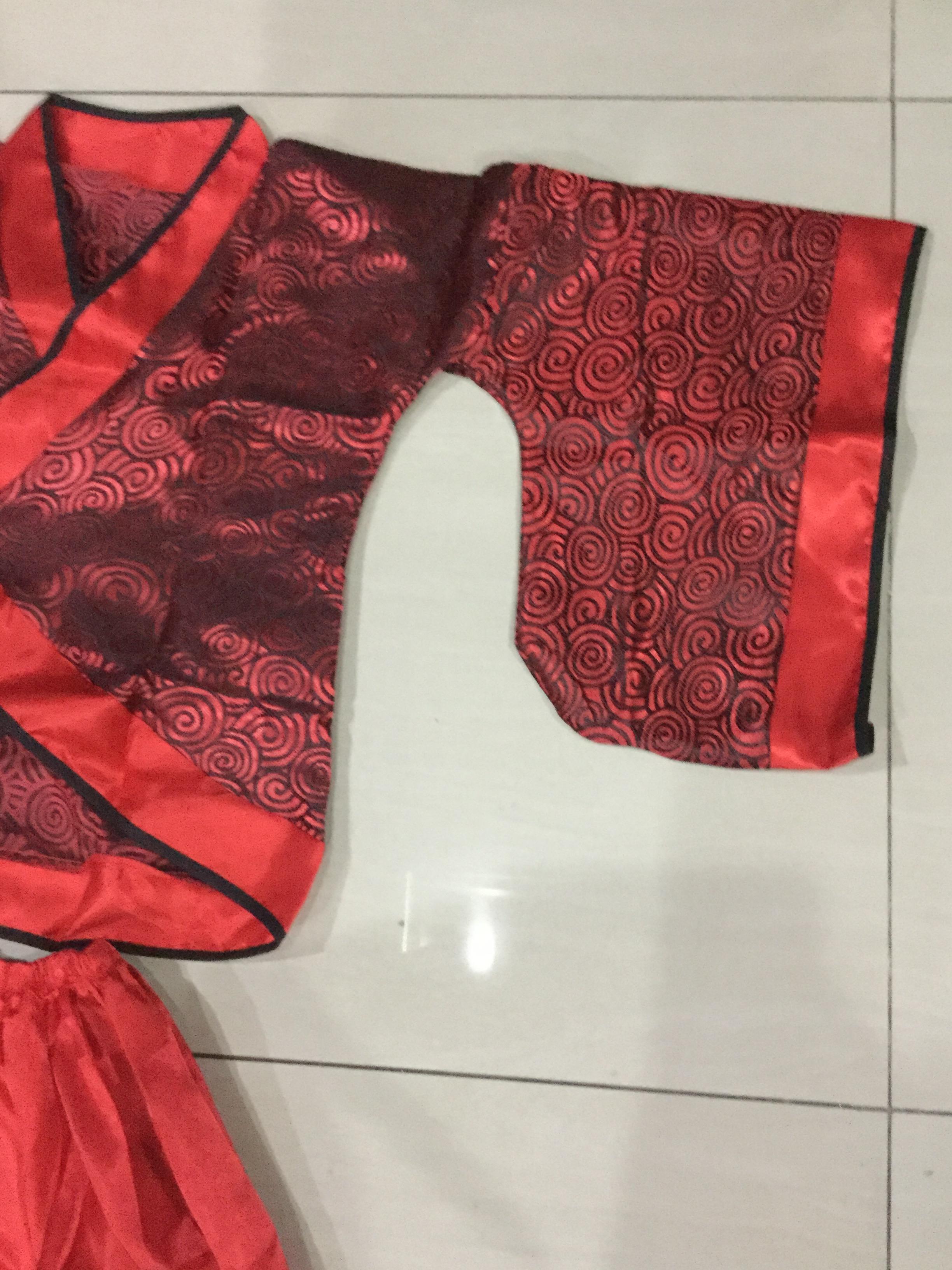 ชุดจีนราชวงศ์ถัง สีแดงลายดำ รหัส SF 39