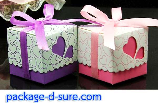 กล่องใส่ของชำร่วย แยก 2 ชิ้น ลายหัวใจฉลุ