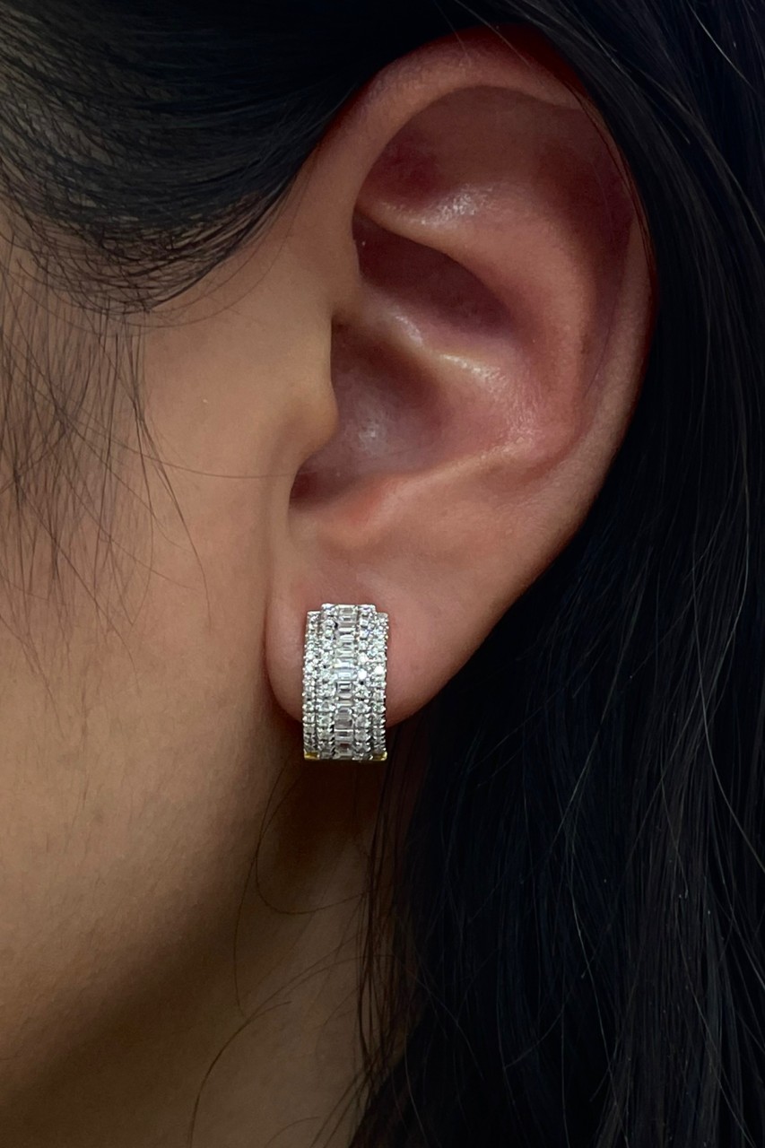 ต่างหูเพชรแท้น้ำหนักเพชรรวม 0.80 cts