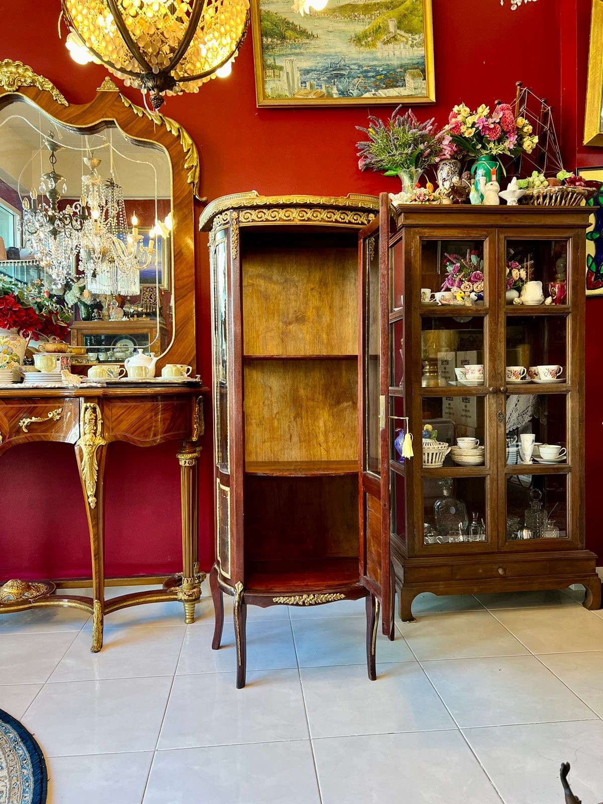ตู้โชว์ Antique French Vernis Martin Cabinet ORIGINAL