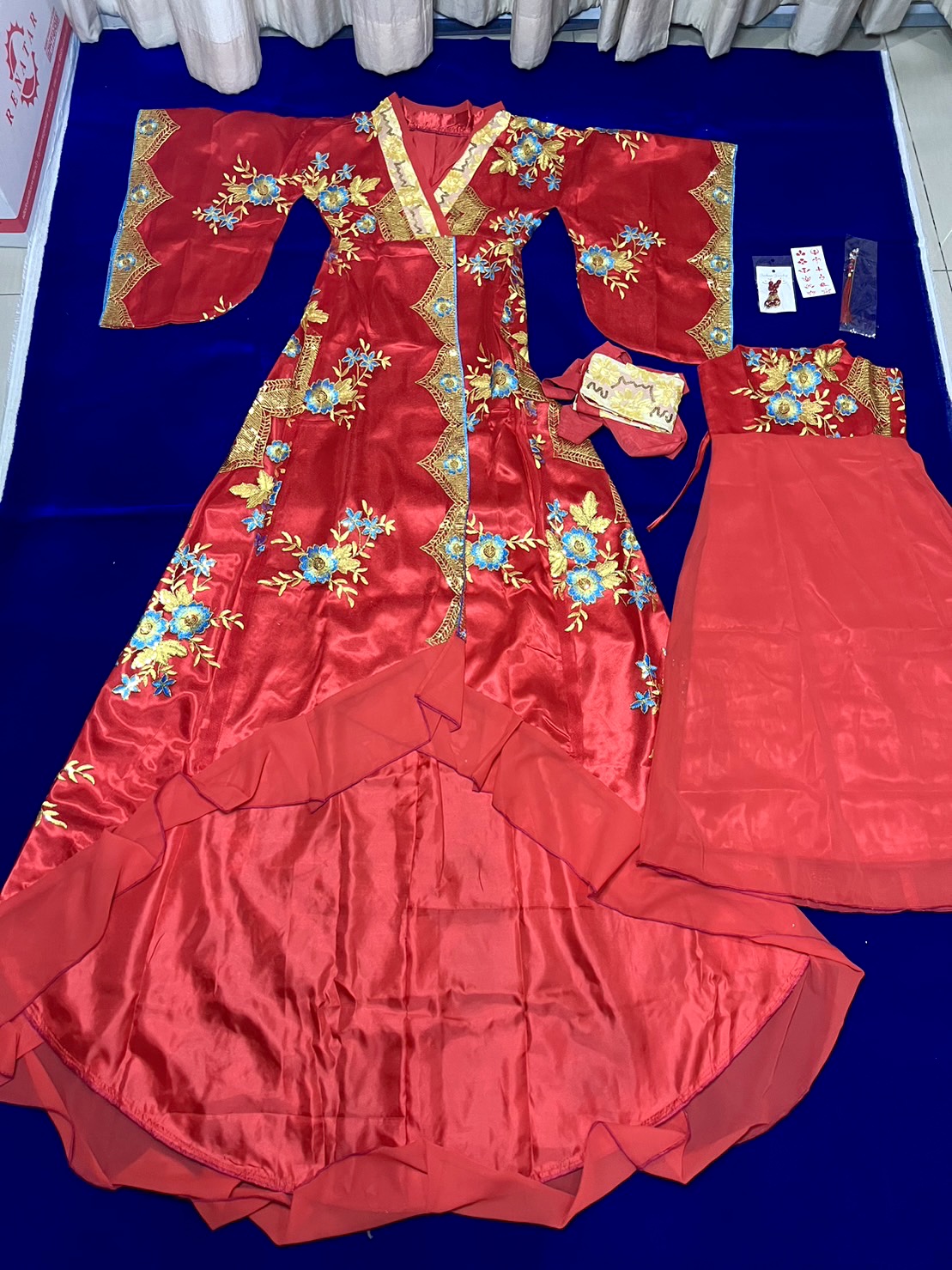 #ชุดเจ้าหญิงฮั่นฝูสีแดง . รหัส FHN198 สินค้าพร้อมส่ง