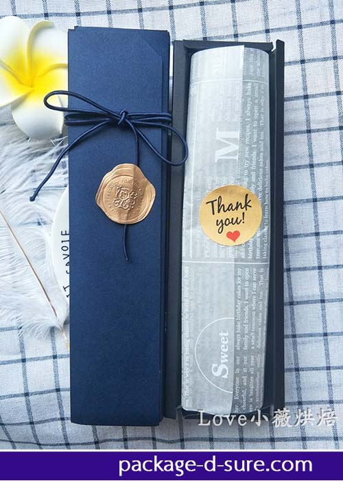 กล่องช็อคโกแลต 6 ช่อง 6x24x3.5 สีน้ำเงินกรมท่า