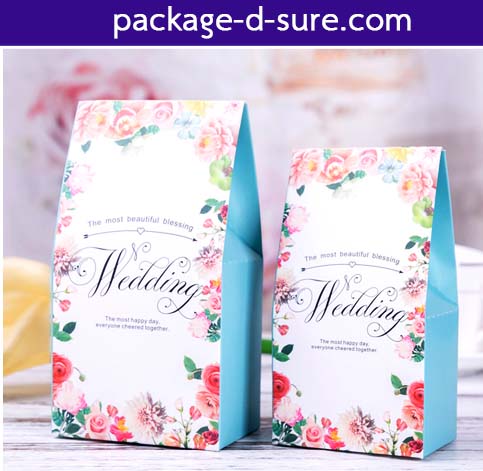 กล่องใส่ของชำร่วย เปิดบน ทรงสูง ลายดอกไม้