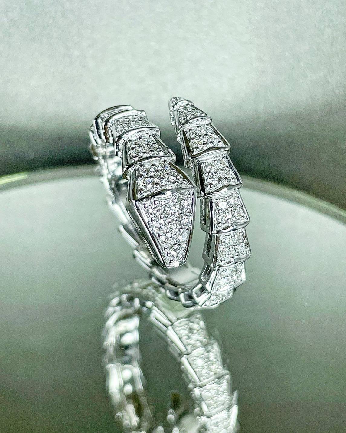 แหวนเพชรแท้ดีไซน์งูพันรอบนิ้ว 0.80 cts