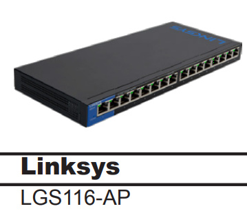 Gigabit Switching Hub LINKSYS (LGS116-AP) 16 Port (11'')