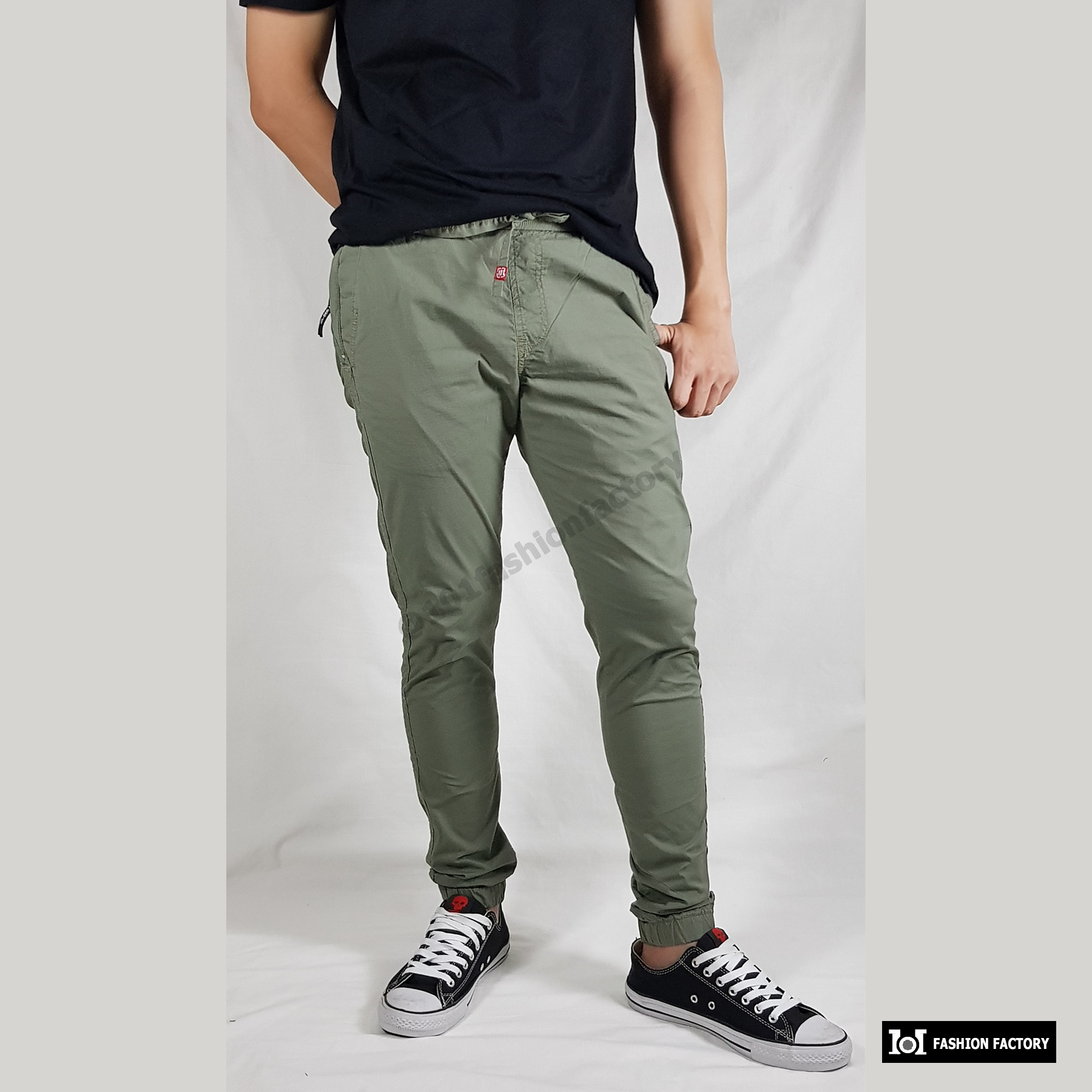 กางเกงจ็อกเกอร์ US595/3 กางเกงSportLife Jogger Pants สีเทาเขียว|US101