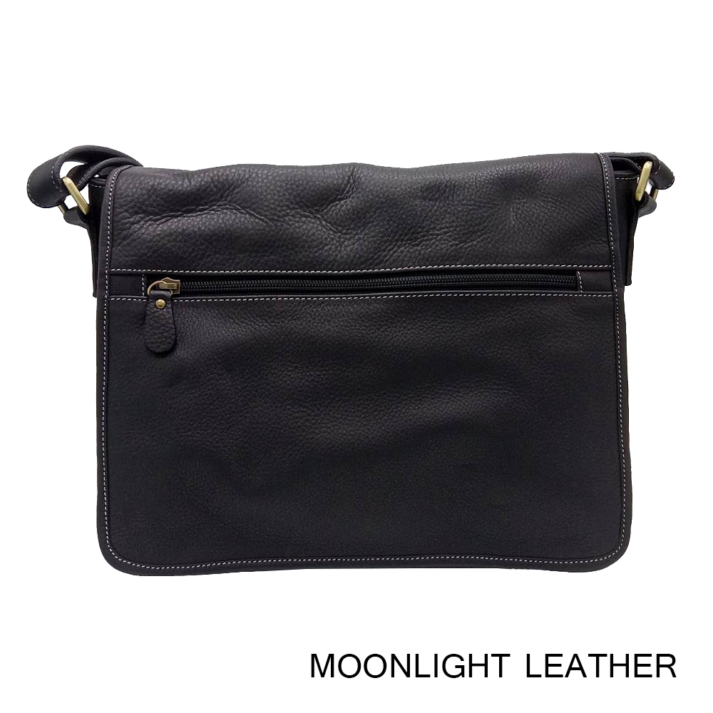 กระเป๋าหนังแท้สะพายข้าง สำหรับผู้ชาย Moonlight สีดำ ทำจากหนังวัวแท้ทั้งใบ นิ่มมาก ขนาดใหญ่ ไม่ลอก มีรับประกัน