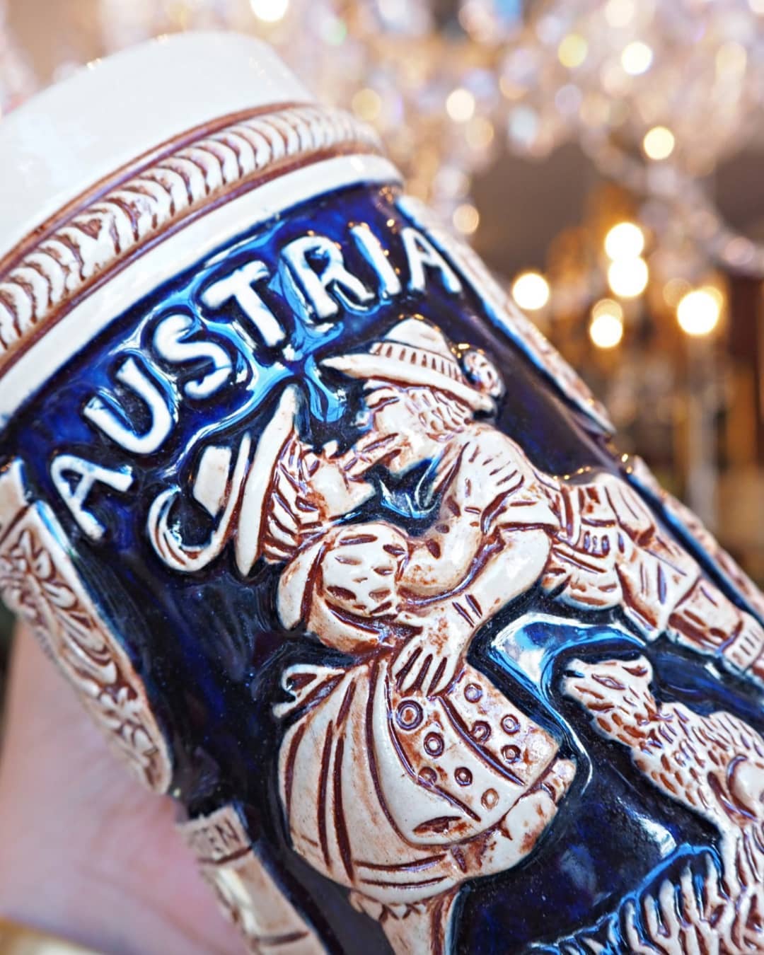 แก้วเบียร์ วินเทจออสเตรียเบียร์สไตน์ Vintage Austria Beer Stein