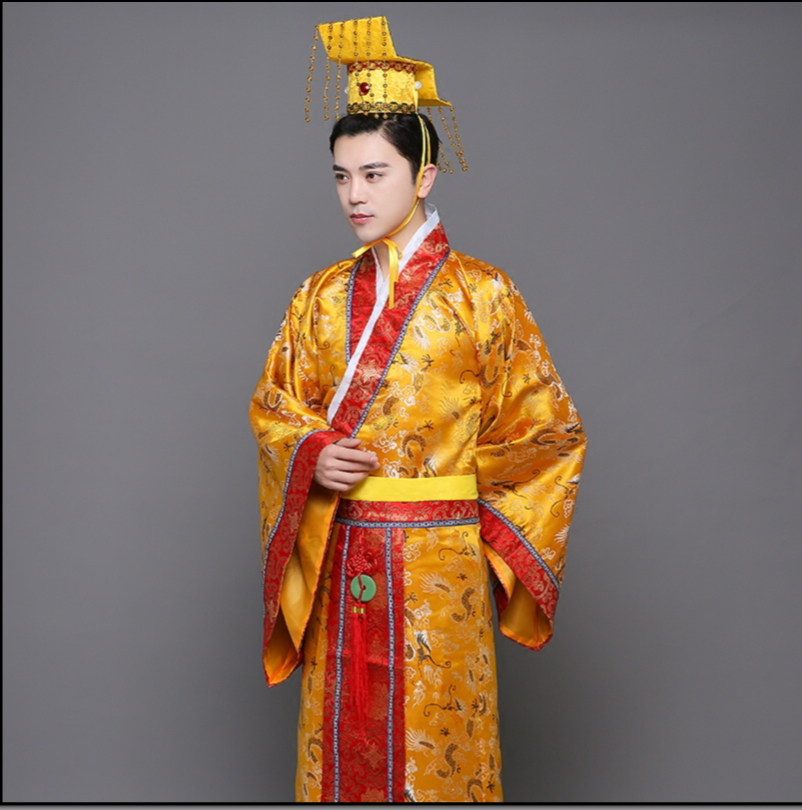 ชุดจักรพรรดิฮั่น สีทอง รหัส KK 107 สินค้าพร้อมส่ง