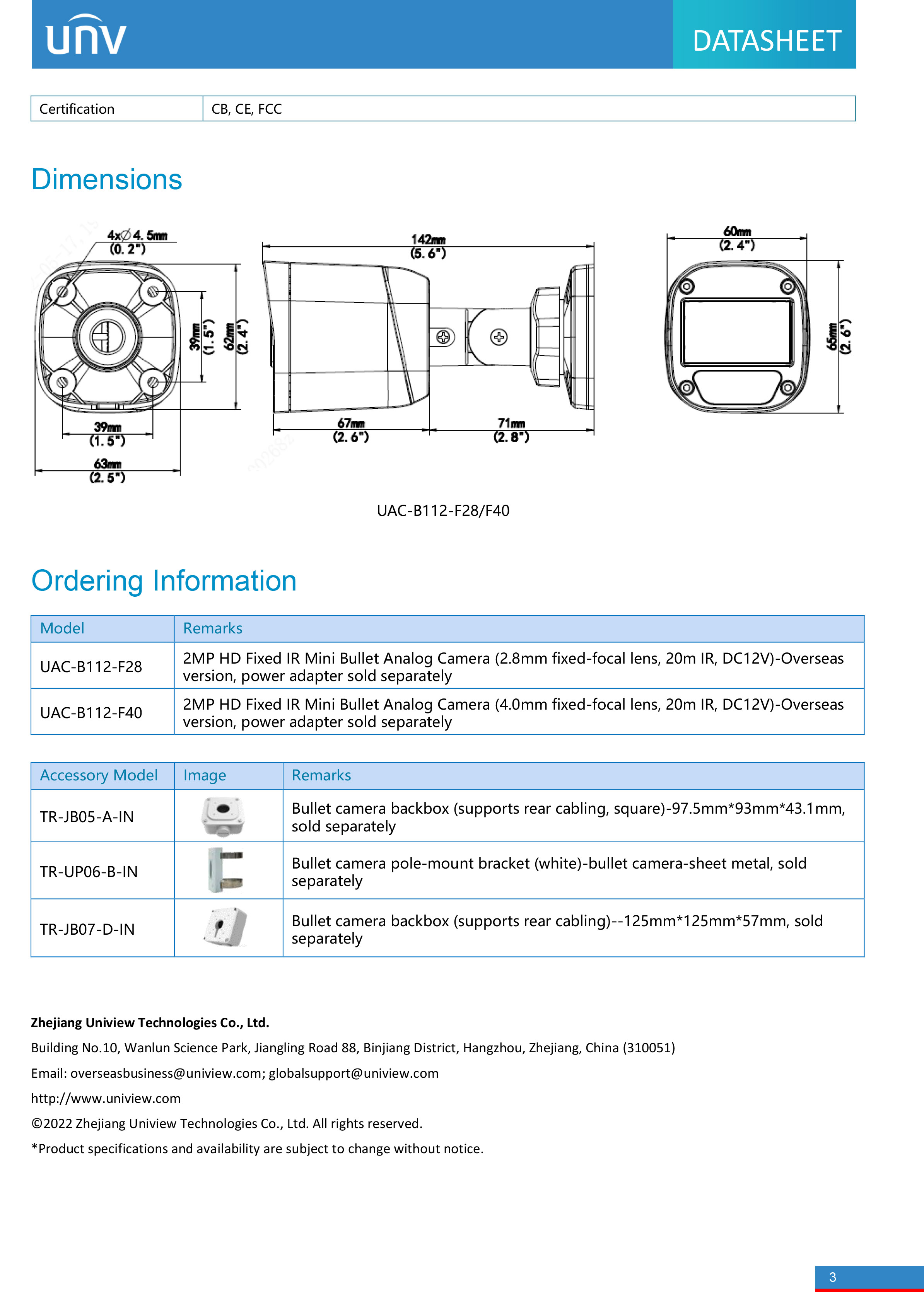 ชุดกล้องติดตั้งเอง Uniview 2MP 4ตัว รับประกันสินค้า 3 ปี **สินค้าหมดแล้วหมดเลย