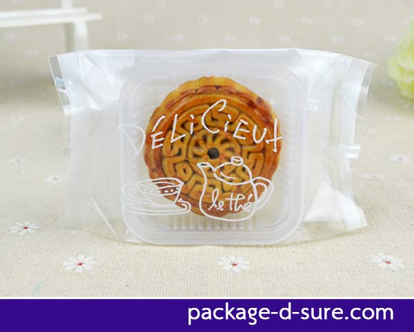 โปรโมชั่น//ถุงซีลกลางขยายข้าง ไซส์กลาง 7.5x13.5+2.5 Delicieuf พื้นขาว แพ็ค 100 ใบ