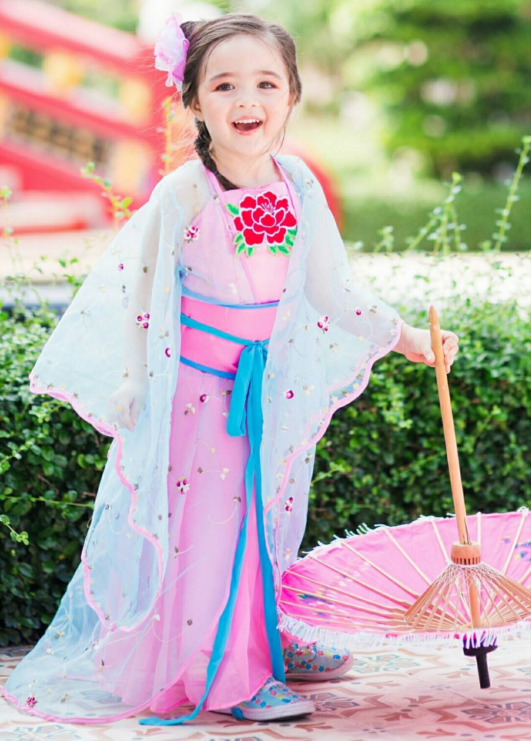 ชุดจีนเด็กราชวงศ์ถัง OV 77สีชมพูรหัส สินค้าพร้อมส่ง