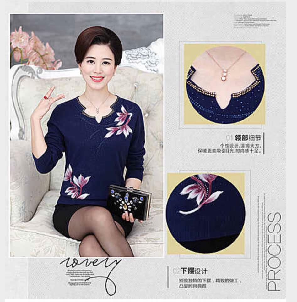 เสื้อสไตล์จีน ไหมพรม รหัส AC 148