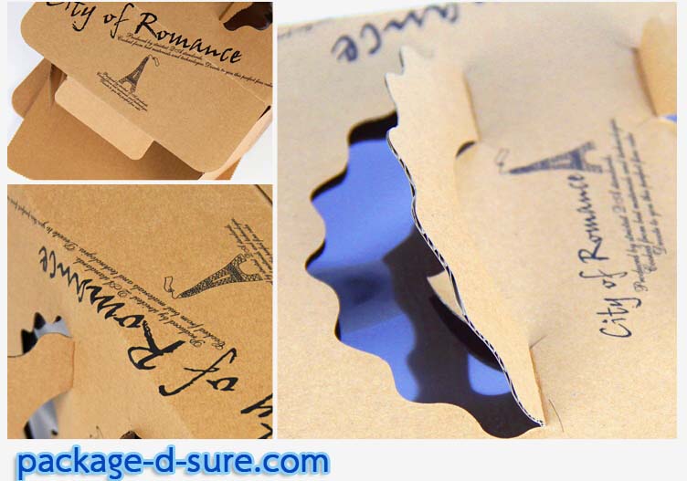 กล่องเค้ก 6 นิ้ว 1 ปอนด์ 21x21x15.5 หูหิ้ว กระดาษคราฟ ลาย city of romance