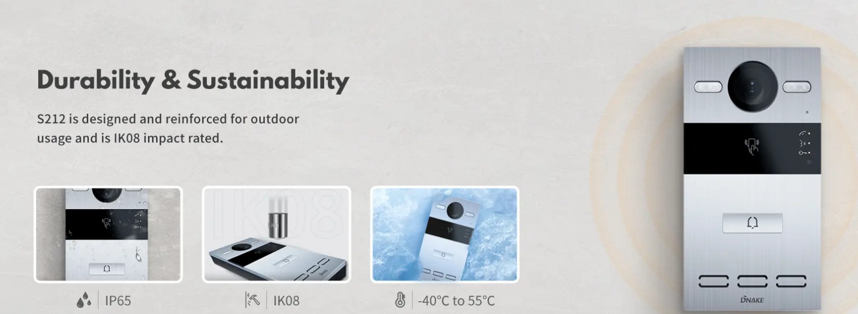 S212 1-button SIP Video Door Phone