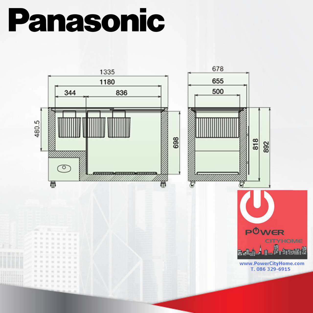 ตู้แช่แข็ง Panasonic 13.0 คิว ฝากระจกสไลด์ รุ่น SF-PC1497ST