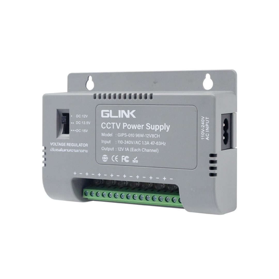 GLINK Power Supply 12V 8A (96W) 8 CH รุ่น GIPS-010