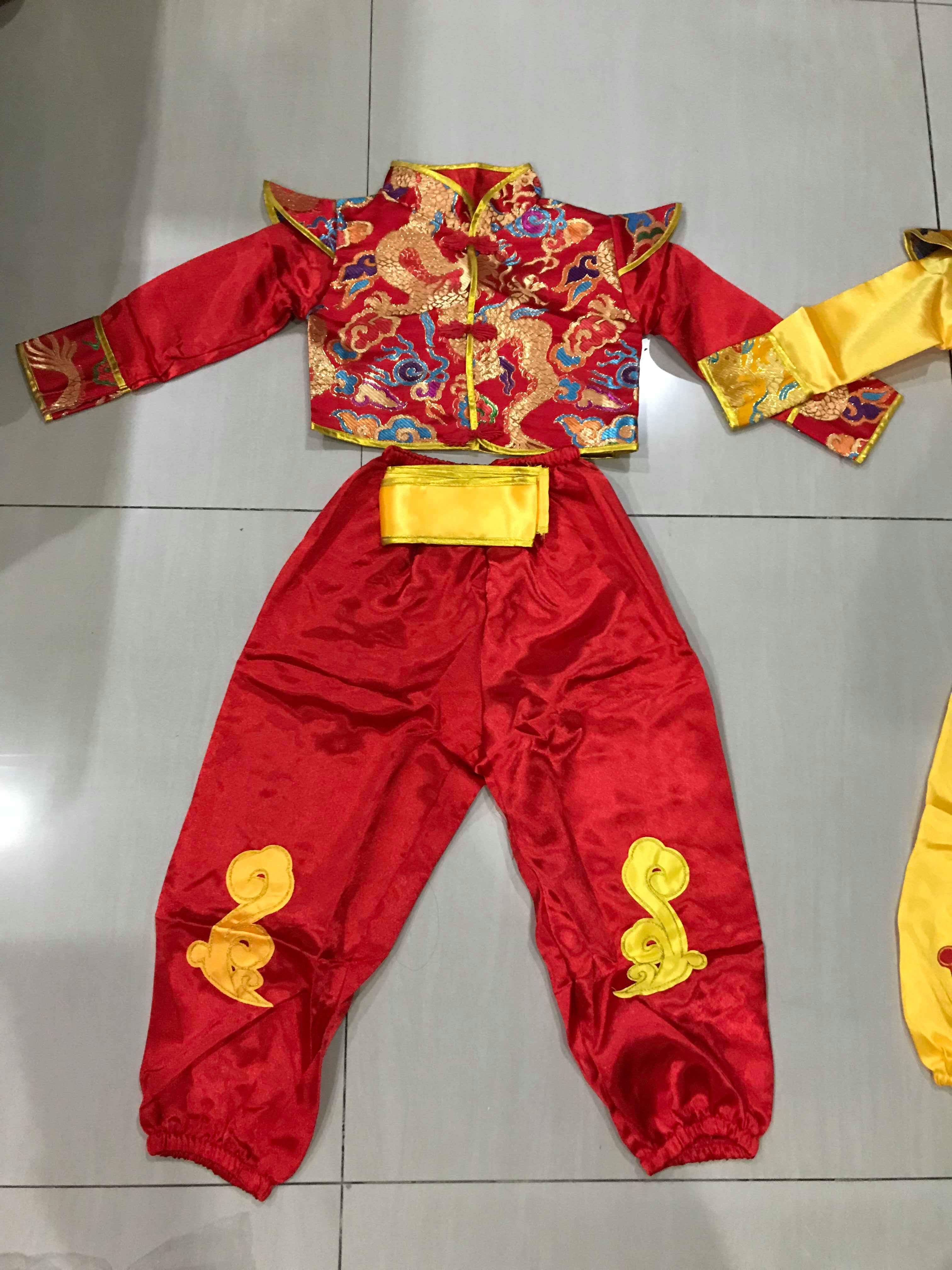 ชุดเต้นเด็กชายแขนยาวสีแดง รหัส PR 45