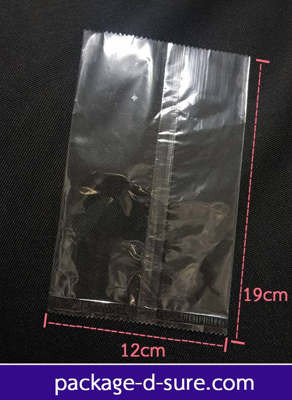 ถุงซีลกลาง(แบบบาง) ขอบหยัก 11.8x19 เนื้อใส แพ็ค 100 ใบ