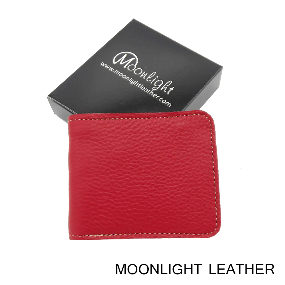 กระเป๋าสตางค์หนังแท้ Moonlight รุ่น Hercules สีแดง แฮนด์เมด หนังนุ่มมาก ราคาประหยัดแต่ทนทานสุดๆ มีกล่องเป็นของขวัญได้