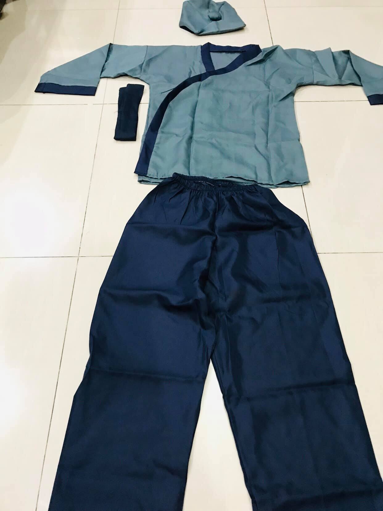 ชุด ชาวบ้าน สีเทา น้ำเงิน รหัส CH40 สินค้าพร้อมส่ง