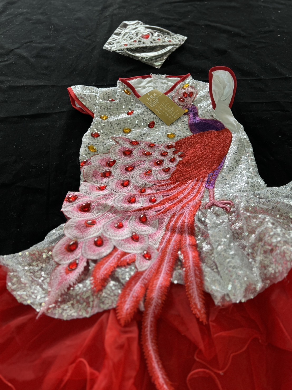 ชุดเจ้าหญิงสีแดง . รหัส PIF 577 สินค้าพร้อมส่ง