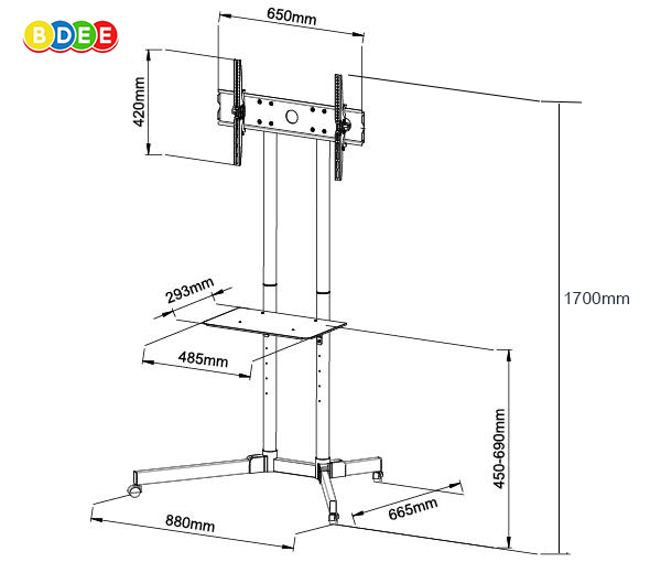 ขาตั้งทีวี พร้อมชั้นวาง 2 ชั้น BDEE รุ่น S11 (รองรับทีวี ขนาด 32-65 นิ้ว) High Quality