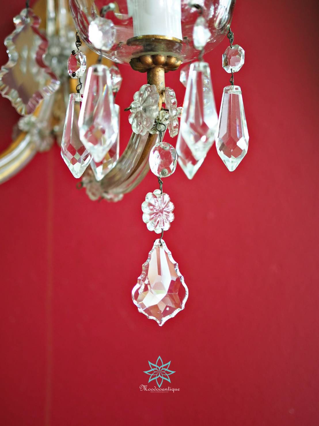 Pair Antique Glass wall sconce